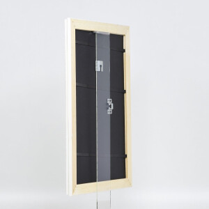Cornice barocca effetto legno profilo 37 bianco 9x13 cm vetro normale