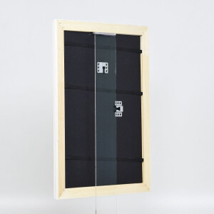 Cornice barocca effetto legno Profilo 37 bianco 18x24 cm Vetro normale