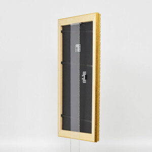 Cornice barocca effetto legno Profilo 37 oro antico 35x100 cm vetro normale