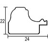 Effetto cornice barocca in legno profilo 37 argento antico 59,4x84,1 cm vetro normale
