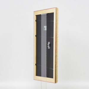 Effetto cornice barocca in legno profilo 37 argento antico 62x93 cm vetro normale
