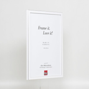 Effetto cornice in legno massello Profilo 39 bianco 25x35 cm Vetro normale