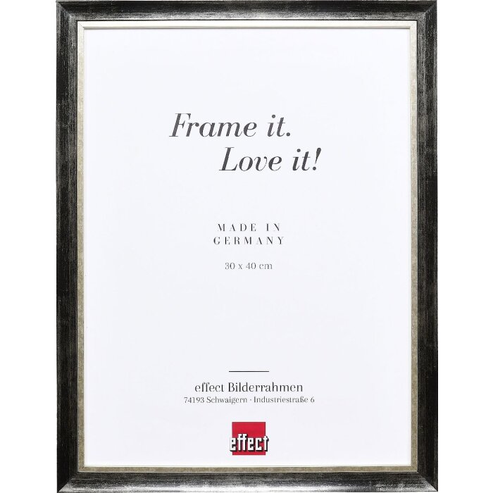 Effect Holz-Bilderrahmen Profil 40 Platin 15x20 cm Normalglas