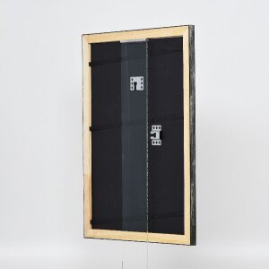 Effect Holz-Bilderrahmen Profil 40 Silber 45x60 cm Normalglas
