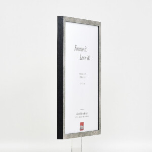 Effect Bilderrahmen Holzrahmen Profil 42 Klarglas silber 25x60 cm