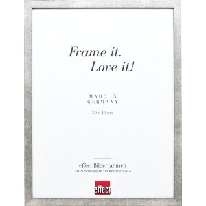 Effect Bilderrahmen Profil 42 Klarglas silber 30x40 cm