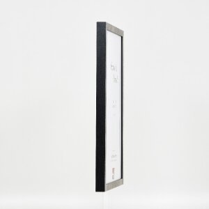 Effect Bilderrahmen Holzrahmen Profil 42 Klarglas silber 40x40 cm