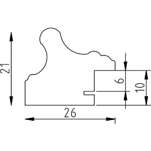Cornice per foto in legno Effect Profilo 44 Oro 50x50 cm Vetro Normale