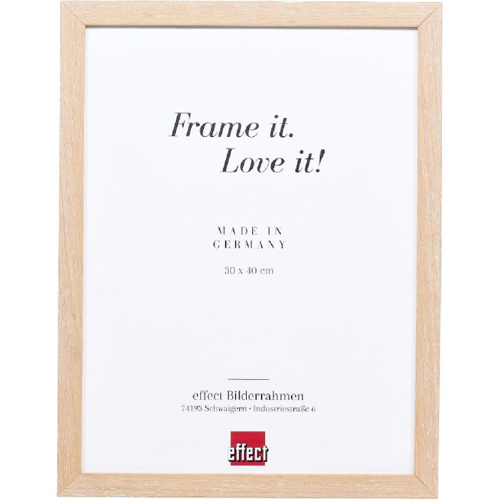 Cornice in legno profilo 54 Effect Eiche Calce 59,4x84,1 cm Vetro Chiaro