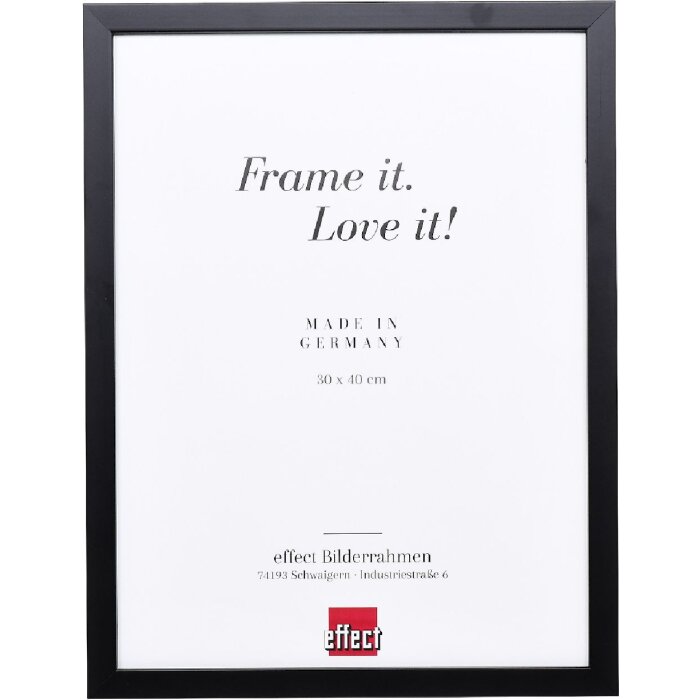 Cornice in legno effect Profilo 58 Nero 27x48 cm Vetro trasparente