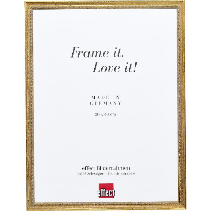 Effect Bilderrahmen Holz Profil 66 Antikgold 18x27 cm Klarglas