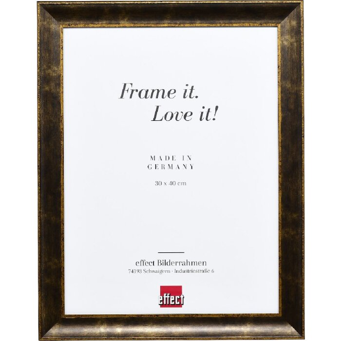 effect Holzrahmen Profil 68 Schwarz 18x32 cm mit Klarglas 0680-1832-03