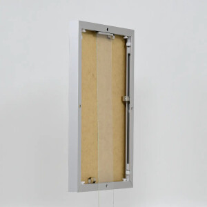 Cornice in alluminio effetto Quadro 20x28 cm vetro antiriflesso argento pannello posteriore in MDF