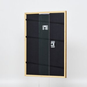 Struttura in legno massiccio effetto profilo 22 marrone-oro 35x50 cm vetro antiriflesso