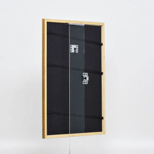 Struttura in legno massiccio effetto profilo 22 marrone-oro 35x50 cm vetro antiriflesso