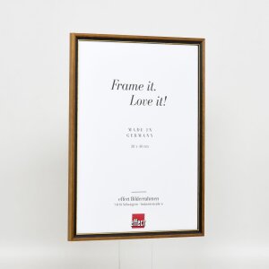 Struttura in legno massiccio effetto profilo 22 marrone-oro 35x50 cm vetro antiriflesso