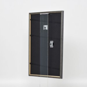 Effetto cornice in legno massiccio profilo 25 blu 35x50 cm vetro antiriflesso