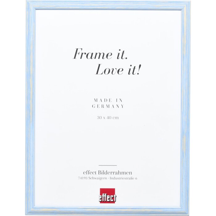 Telaio effetto legno profilo 32 blu 21x29,7 cm vetro antiriflesso