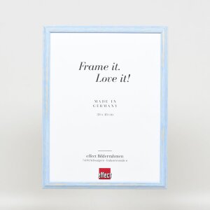 Telaio effetto legno profilo 32 blu 21x29,7 cm vetro antiriflesso