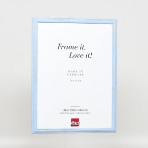 Telaio effetto legno profilo 32 blu 21x29,7 cm vetro antiriflesso