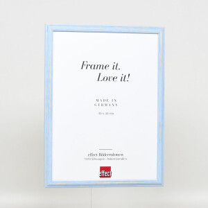 Telaio effetto legno profilo 32 blu 35x50 cm vetro antiriflesso