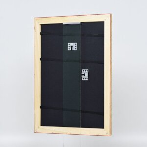 Cornice barocca effetto legno profilo 37 argento antico 25x35 cm vetro antiriflesso