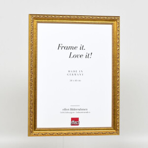 Cornice barocca effetto legno Profilo 37 oro antico 30x30 cm vetro antiriflesso