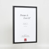 Effetto cornice in legno massiccio Profilo 39 nero 9x13 cm Vetro antiriflesso