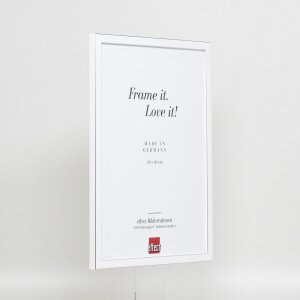 Effetto cornice in legno massiccio Profilo 39 bianco 40x60 cm Vetro antiriflesso