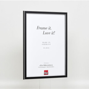 Effetto cornice in legno massiccio Profilo 39 nero 45x60 cm Vetro antiriflesso