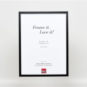 Effetto cornice in legno massiccio Profilo 39 nero 62x93 cm Vetro antiriflesso