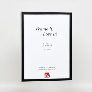 Effetto cornice in legno massiccio Profilo 39 nero 62x93 cm Vetro antiriflesso