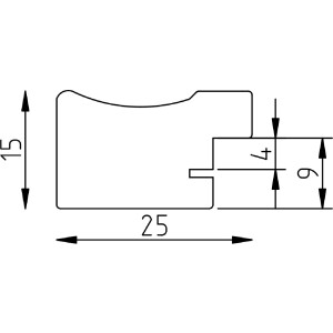 Cornice per foto in legno Effect Profilo 40 Argento 25x60 cm con vetro antiriflesso