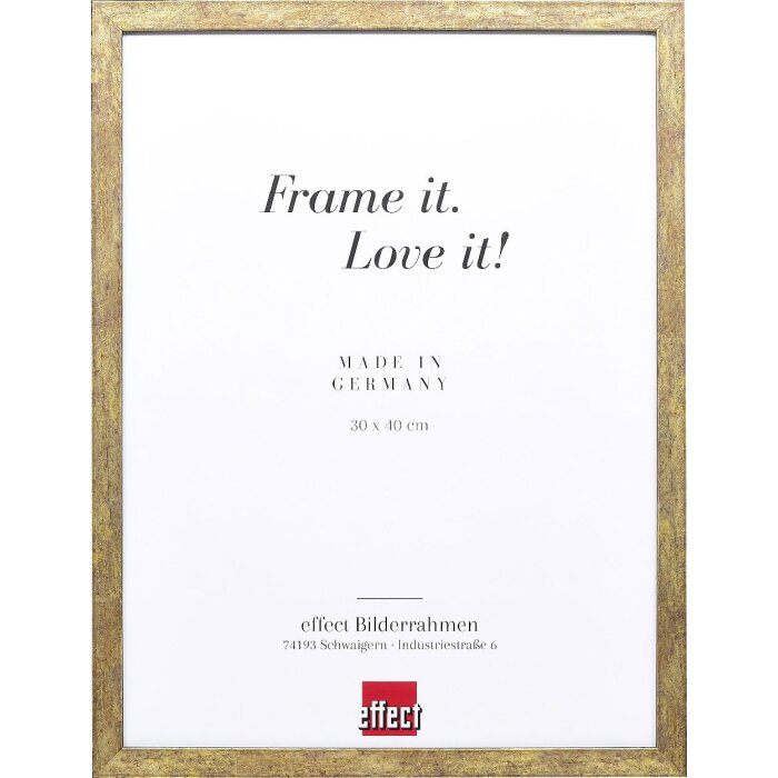Cornice per foto in legno Effect Profilo 42 con vetro antiriflesso oro antico 50x75 cm