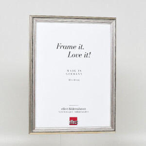 Cornice per foto in legno profilo 44 argento 50x70 cm con vetro antiriflesso