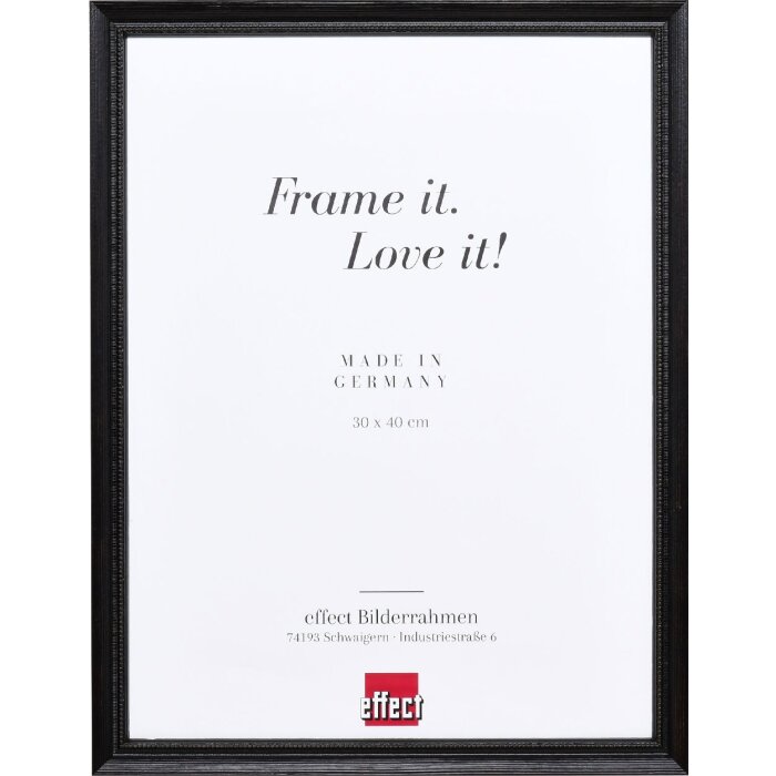 Cornice per foto in legno Effect Profilo 48 Nero 10x10 cm con vetro antiriflesso