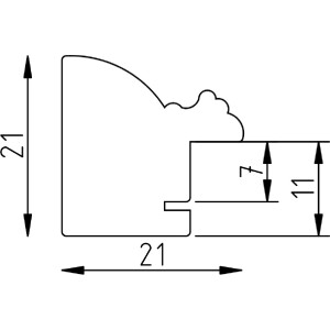 Cornice per foto in legno Effect profilo 48 bianco 25x60 cm con vetro antiriflesso