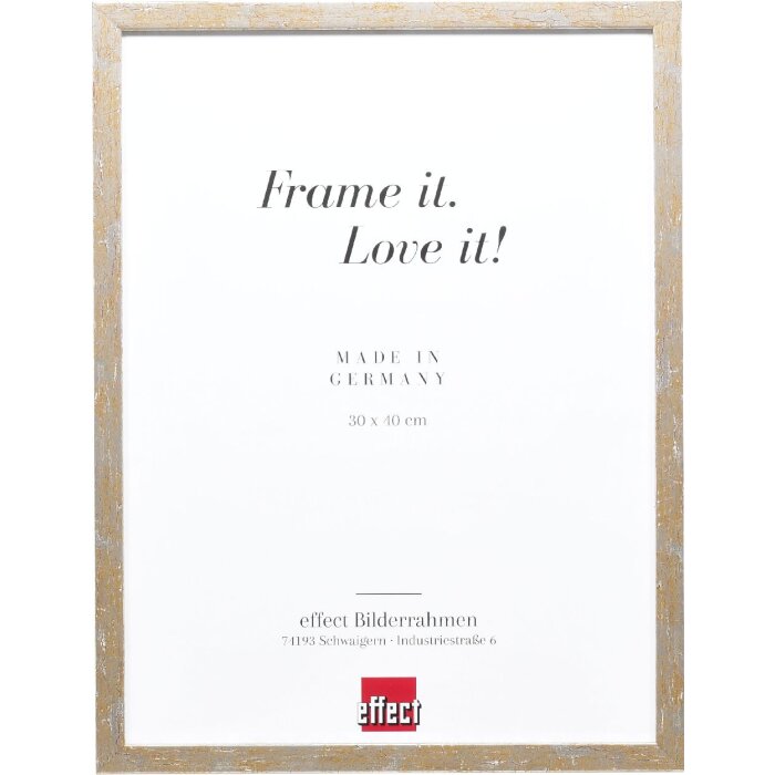 Effect Holzrahmen Profil 51 antiksilber 40x60 cm mit Antireflexglas