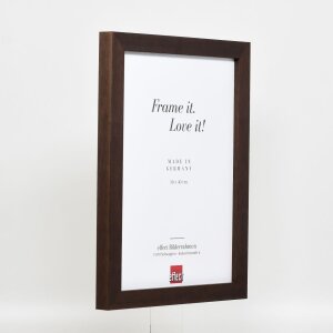 Cornice in legno effetto Profilo 52 marrone scuro 25x35 cm vetro antiriflesso