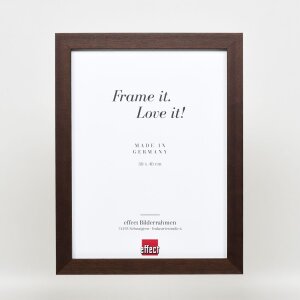Cornice in legno effetto Profilo 52 marrone scuro 50x65 cm vetro antiriflesso