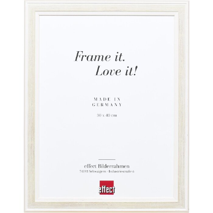 Effect Holzbilderrahmen Profil 64 weiß 60x80 cm mit Antireflexglas