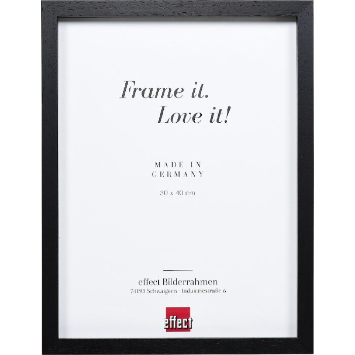Cornice per foto in legno Effect Profilo 74 Nero 50x50 cm con vetro antiriflesso