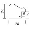 Cornice effetto legno profilo 85 nero 20x28 cm vetro antiriflesso