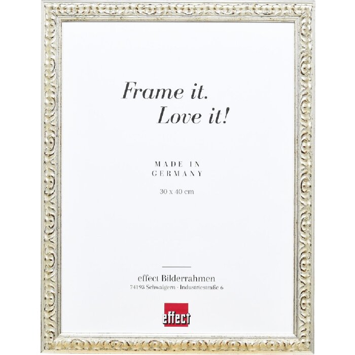 Cornice per foto in legno Effect Profilo 86 Barocco 20x25 cm Argento