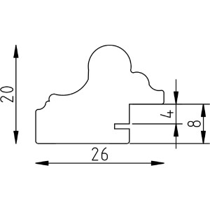 Cornice per foto in legno Effect Profilo 86 Barocco 61x91,5 cm nero-argento