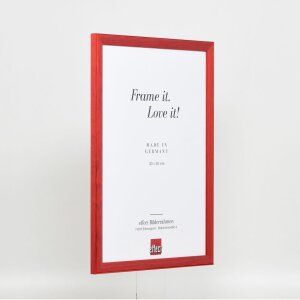 Telaio effetto legno profilo 89 rosso 25x50 cm vetro antiriflesso