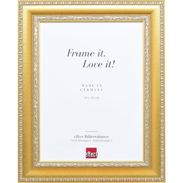 Cornice effetto barocco profilo 31 oro 45x80 cm vetro acrilico