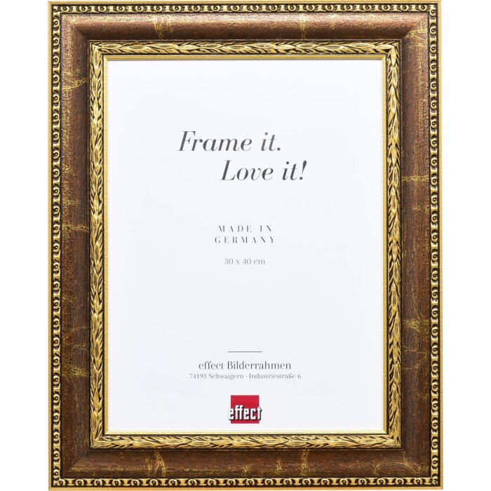 Cornice effetto barocco profilo 31 marrone 60x80 cm vetro acrilico