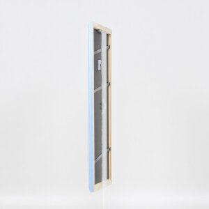 Telaio effetto legno profilo 32 blu 25x70 cm vetro acrilico