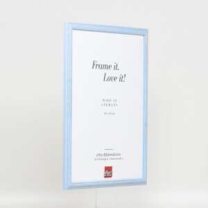 Telaio effetto legno profilo 32 blu 25x70 cm vetro acrilico